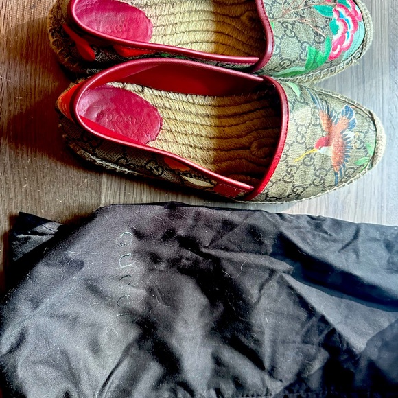 Gucci GG Supreme Leather Trim Embellishment Espadrilles Size 9 - Picture 6 of 8